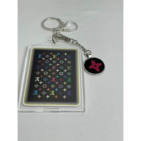 Authentic Louis Vuitton X Takashi Murakami Six of Diamond playing card Keychain - Picture 2 of 6